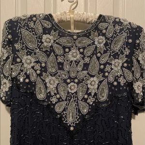 Beautiful beaded Laurence Kazar gown